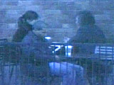 This image taken from the video shot by the woman's boyfriend shows Steve Ellis (far right) meeting with the woman known as Kim outside of his chambers.